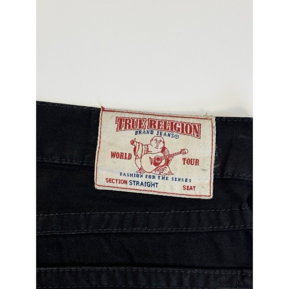 True Religion Straight Jeans w/ Button Pocket Flaps Men's 38x33* Black EUC!! - Picture 7 of 7